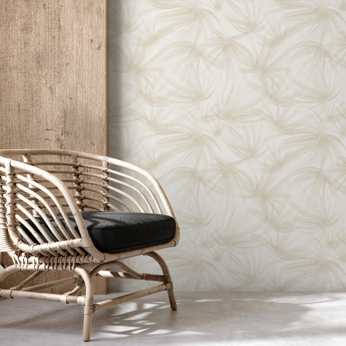 Beige Boho Dandelion Wallpaper / Peel and Stick Wallpaper Removable Wallpaper Home Decor Wall Art Wall Decor Room Decor - C646 - WallTrend