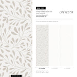 Beige Boho Leaf Wallpaper / Peel and Stick Wallpaper Removable Wallpaper Home Decor Wall Art Wall Decor Room Decor - C911 - WallTrend