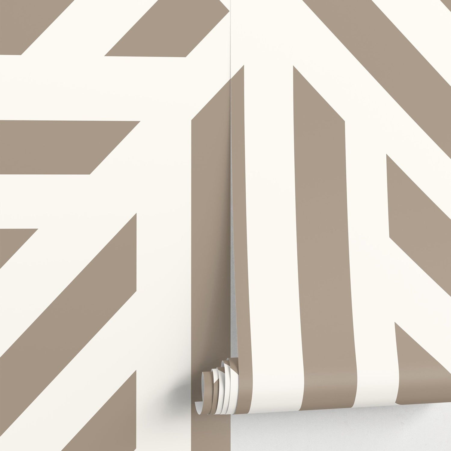 Beige Geometric Wallpaper Modern Striped Wallpaper Peel and Stick and Traditional Wallpaper - D734 - WallTrend