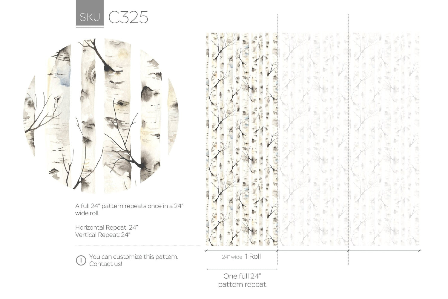 Birch Forest Wallpaper - C325 - WallTrend