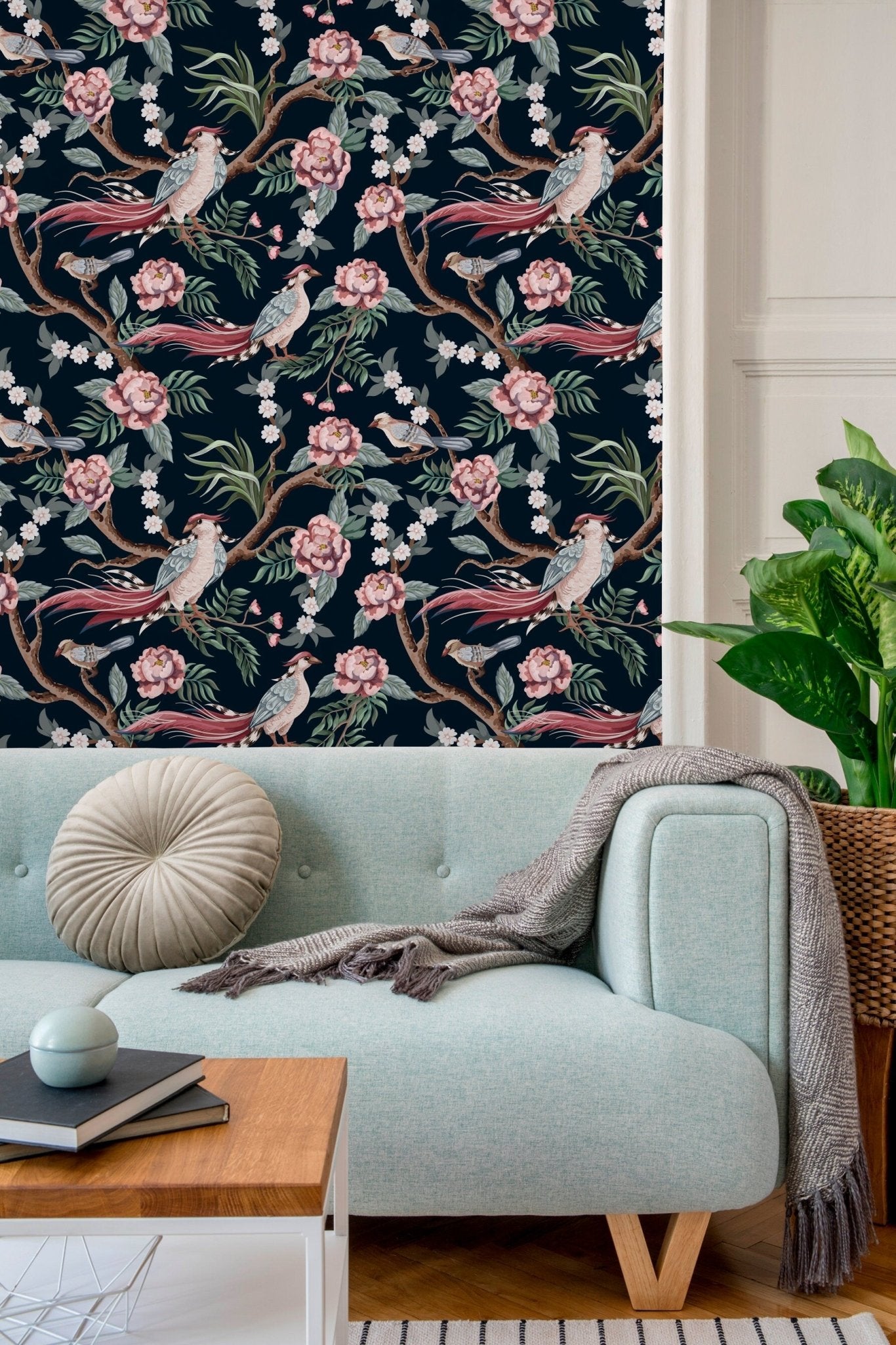 Birds and Blooms Wallpaper - C121 - WallTrend