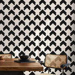 Black and Beige Geometric Wallpaper / Peel and Stick Wallpaper Removable Wallpaper Home Decor Wall Art Wall Decor Room Decor - C733 - WallTrend