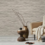 Black and Beige Striped Wallpaper Modern Waves Wallpaper Peel and Stick and Traditional Wallpaper - D777 - WallTrend