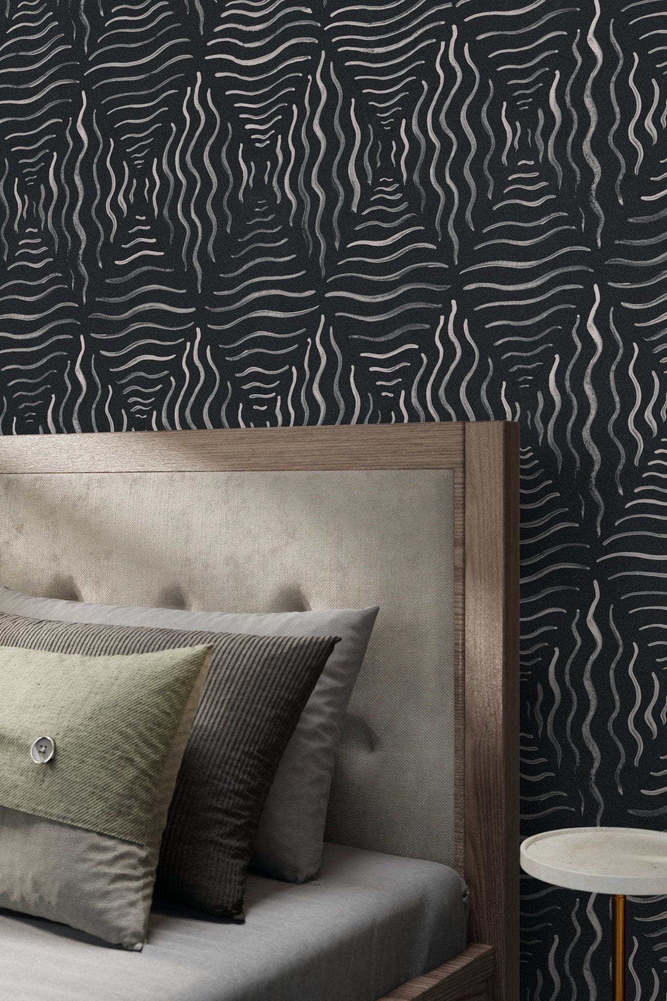 Black and Gray Abstract Wallpaper / Peel and Stick Wallpaper Removable Wallpaper Home Decor Wall Art Wall Decor Room Decor - C761 - WallTrend