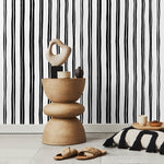 Black and White Lines Wallpaper Modern Striped Wallpaper Peel and Stick and Traditional Wallpaper - D762 - WallTrend