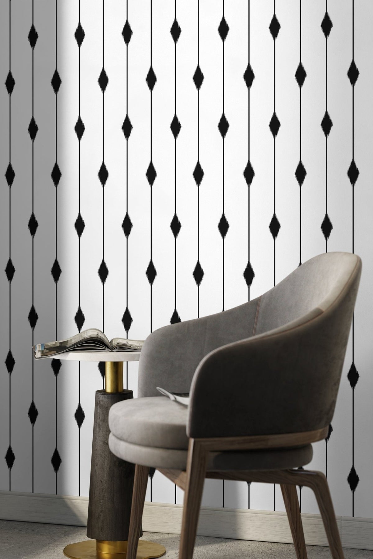 Black and White Minimalist Wallpaper / Peel and Stick Wallpaper Removable Wallpaper Home Decor Wall Art Wall Decor Room Decor - C752 - WallTrend