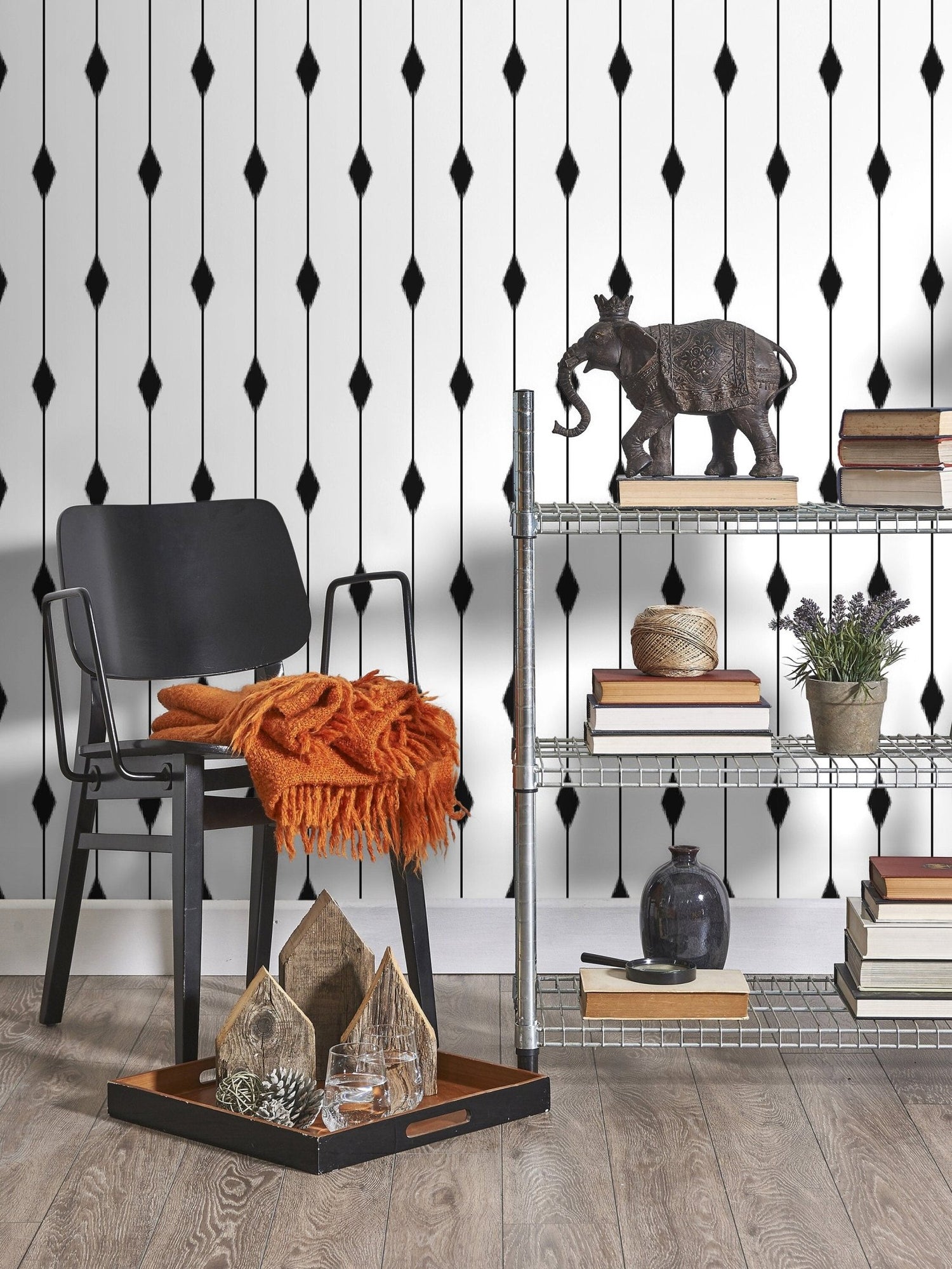 Black and White Minimalist Wallpaper / Peel and Stick Wallpaper Removable Wallpaper Home Decor Wall Art Wall Decor Room Decor - C752 - WallTrend