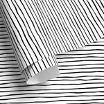 Black and White Striped Wallpaper Boho Wallpaper Peel and Stick and Traditional Wallpaper - D772 - WallTrend