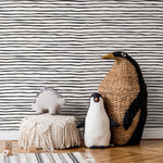 Black and White Striped Wallpaper Boho Wallpaper Peel and Stick and Traditional Wallpaper - D772 - WallTrend