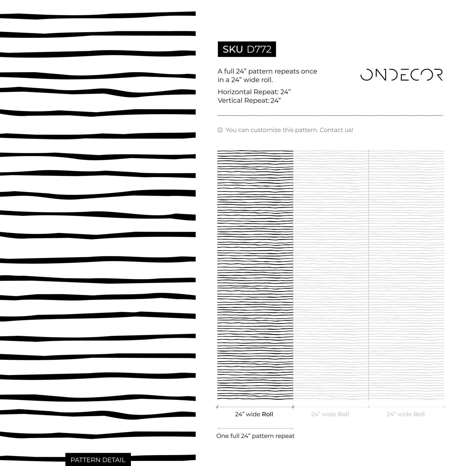 Black and White Striped Wallpaper Boho Wallpaper Peel and Stick and Traditional Wallpaper - D772 - WallTrend