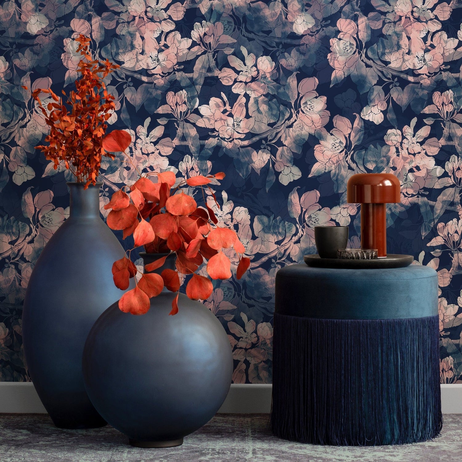 Blooming Midnight Wallpaper - A033 - WallTrend