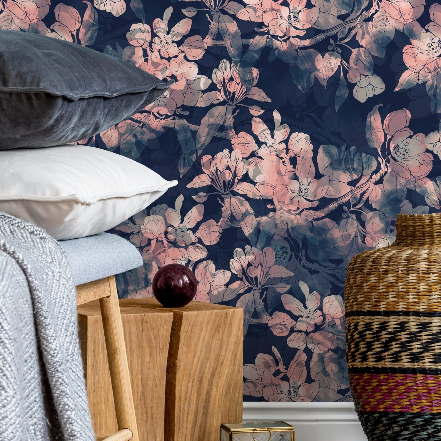 Blooming Midnight Wallpaper - A033 - WallTrend