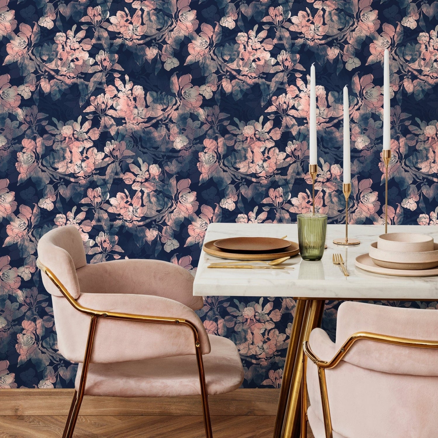 Blooming Midnight Wallpaper - A033 - WallTrend