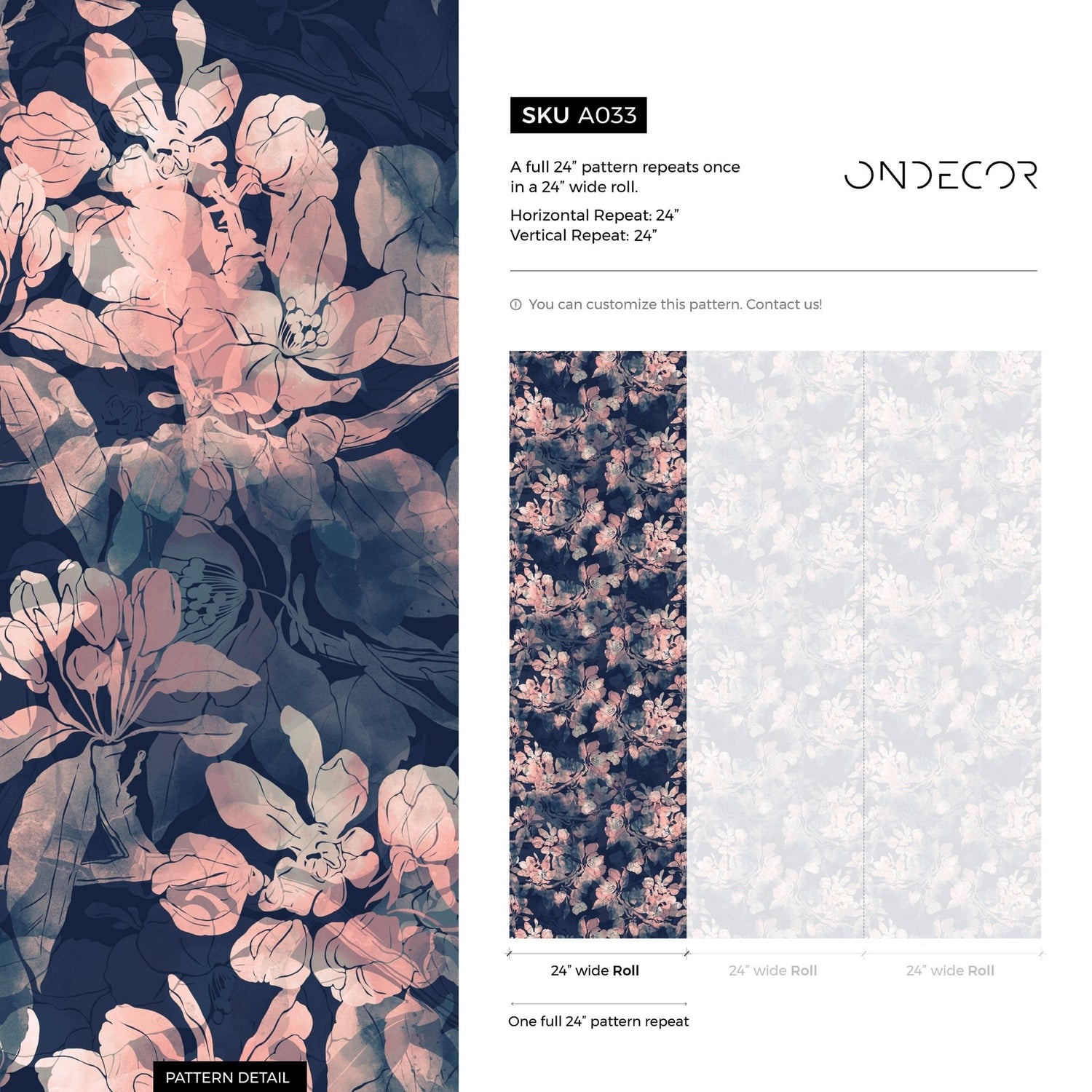 Blooming Midnight Wallpaper - A033 - WallTrend