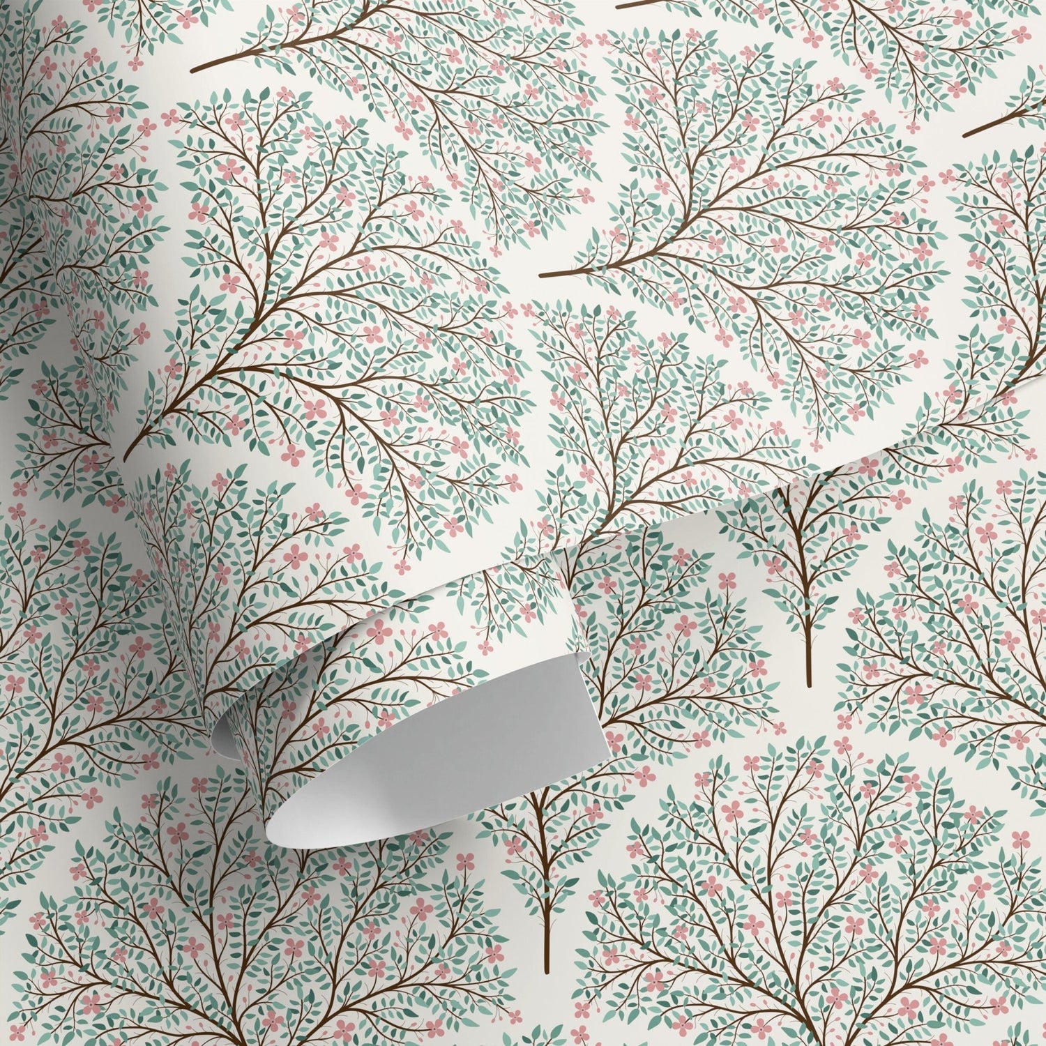 Blossoming Coral Trees Wallpaper - C809 - WallTrend