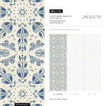 Blue Floral and Leaf Victorian Wallpaper / Peel and Stick Wallpaper Removable Wallpaper Home Decor Wall Art Wall Decor Room Decor - C782 - WallTrend