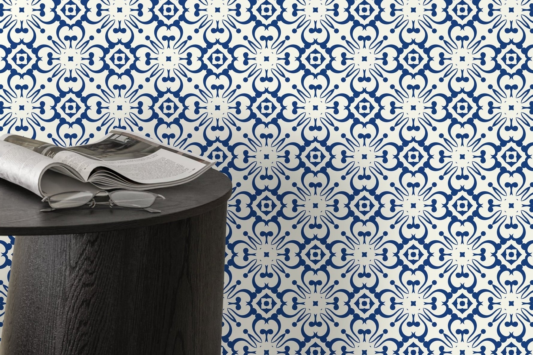 Blue Modern Tile Wallpaper / Peel and Stick Wallpaper Removable Wallpaper Home Decor Wall Art Wall Decor Room Decor - D180 - WallTrend
