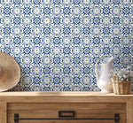 Blue Modern Tile Wallpaper / Peel and Stick Wallpaper Removable Wallpaper Home Decor Wall Art Wall Decor Room Decor - D180 - WallTrend