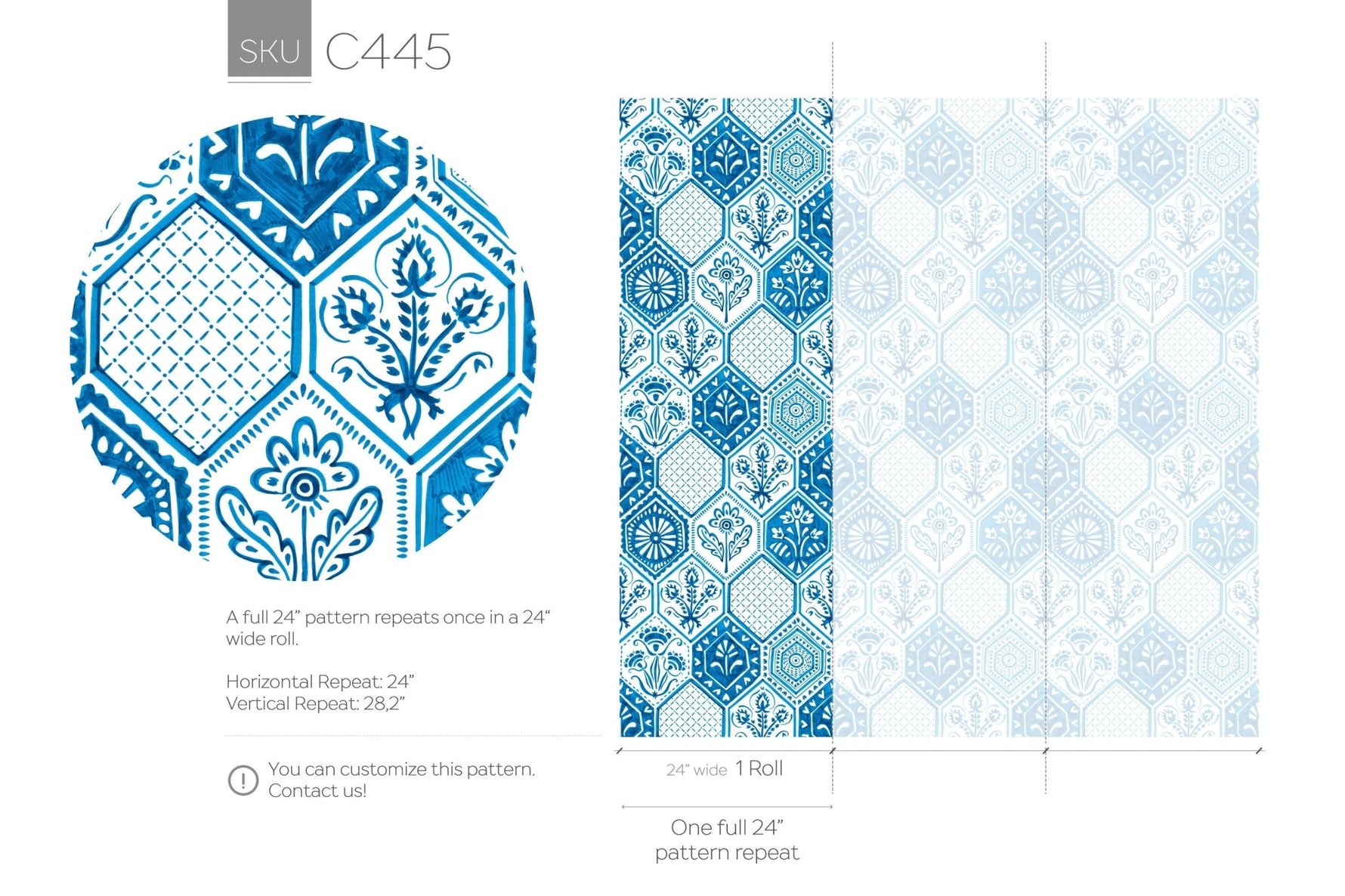 Blue Mosaic Tile Wallpaper - C445 - WallTrend