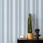 Blue Striped Wallpaper Farmhouse Wallpaper Peel and Stick and Traditional Wallpaper - D781 - WallTrend