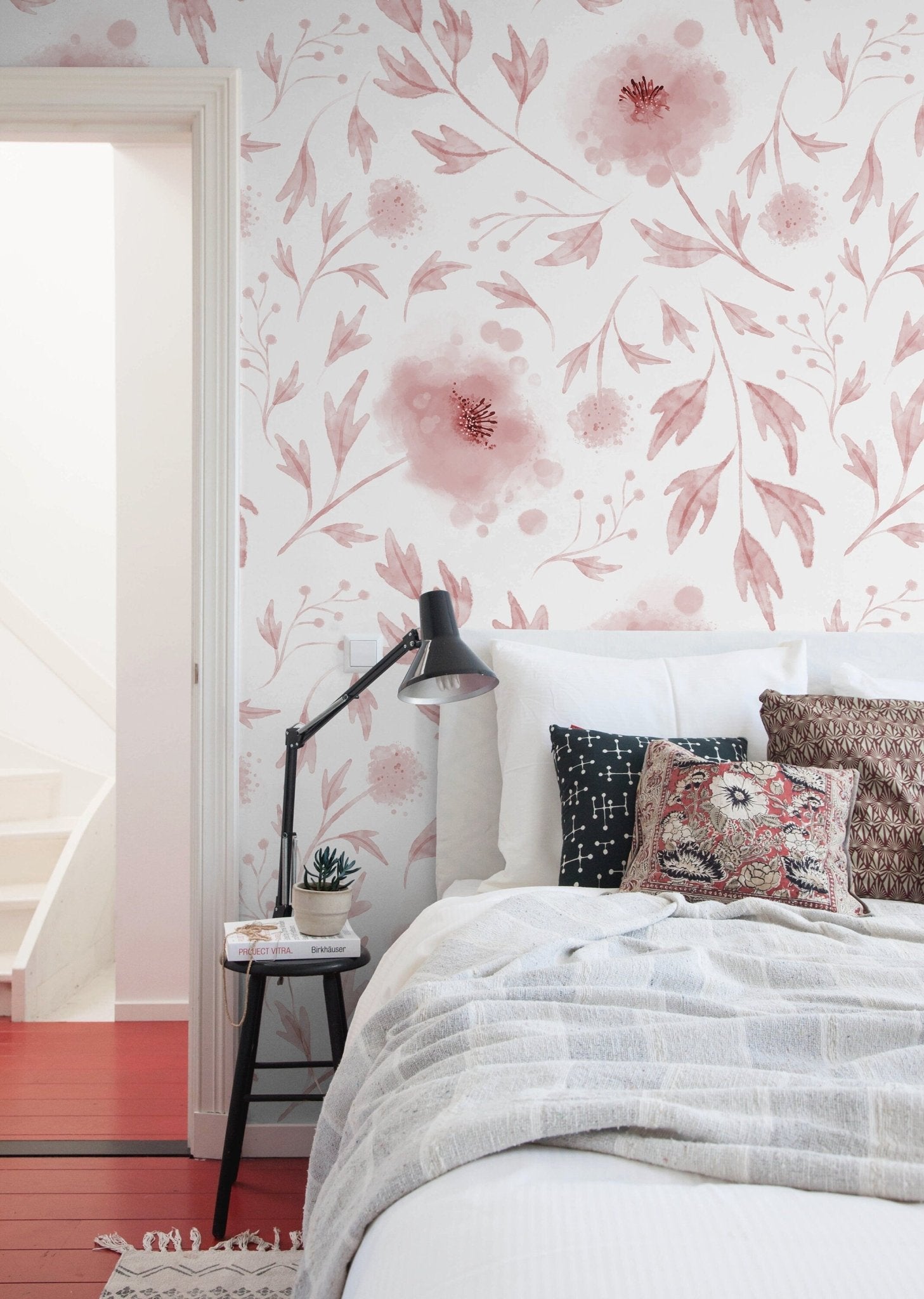 Blushing Flora Watercolor Wallpaper - X126 - WallTrend