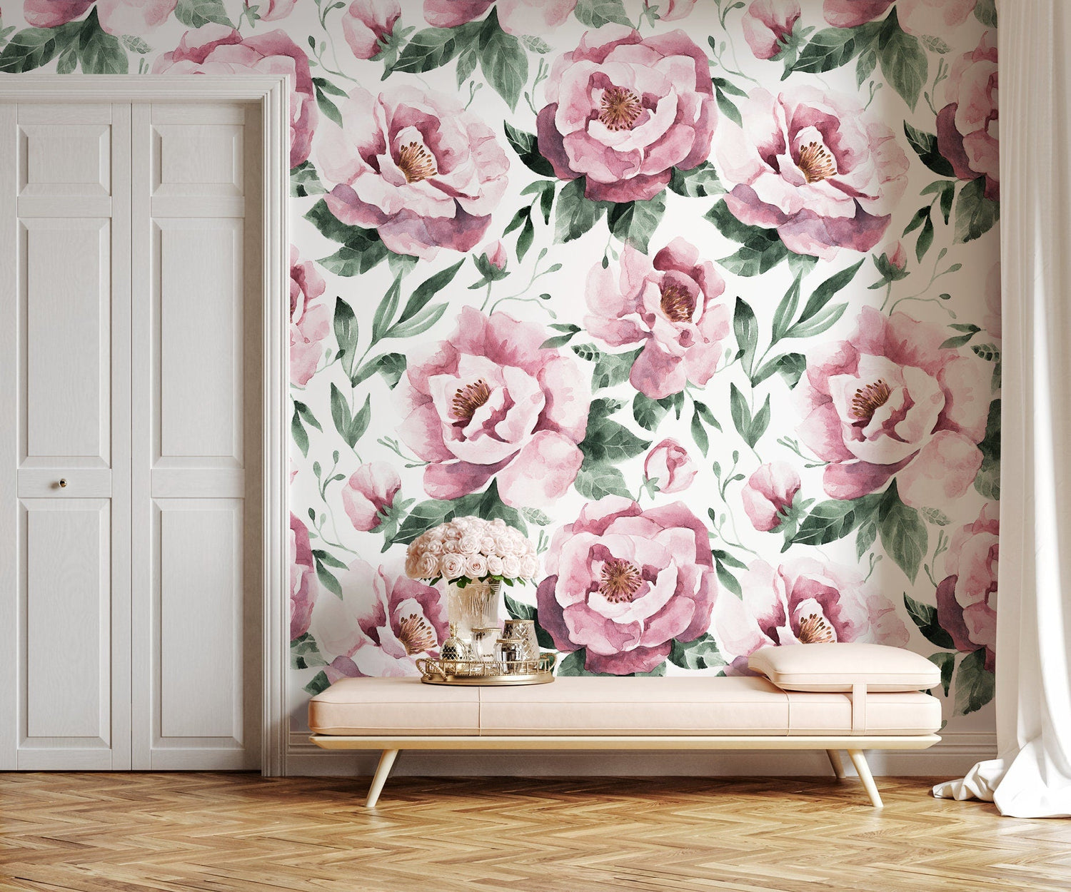 Blushing Peonies Wallpaper - C953 - WallTrend