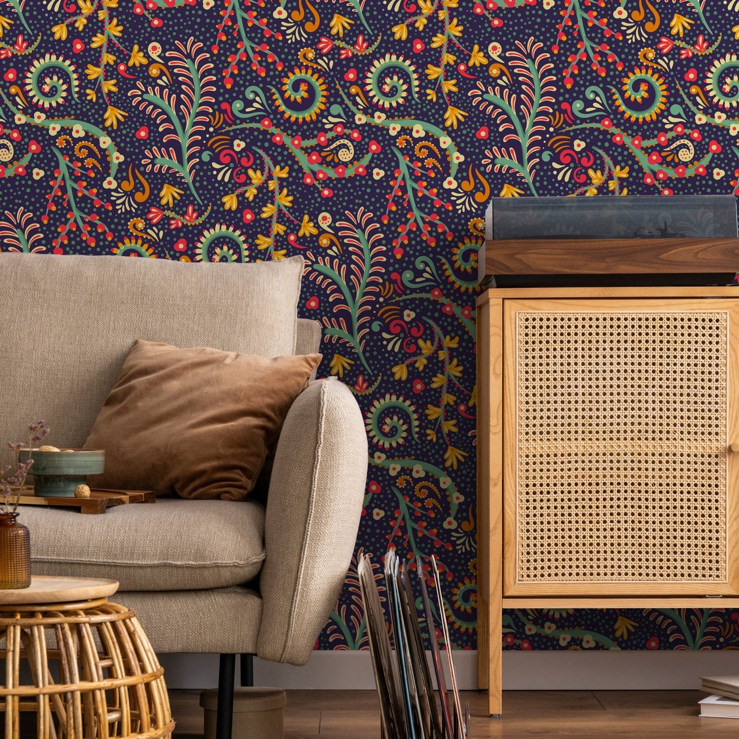 Bohemian Paisley Wallpaper - B271 - WallTrend