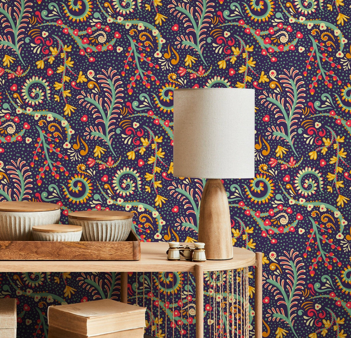 Bohemian Paisley Wallpaper - B271 - WallTrend