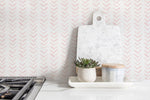 Boho Herringbone in Soft Pink Wallpaper Removable and Repositionable Peel and Stick or Traditional Pre - pasted Wallpaper - ZADX - WallTrend