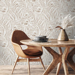 Boho Neutral Tiger Wallpaper Removable Peel and Stick Wallpaper, Animal Print Repositionable Peel and Stick Wallpaper - ZADG - WallTrend