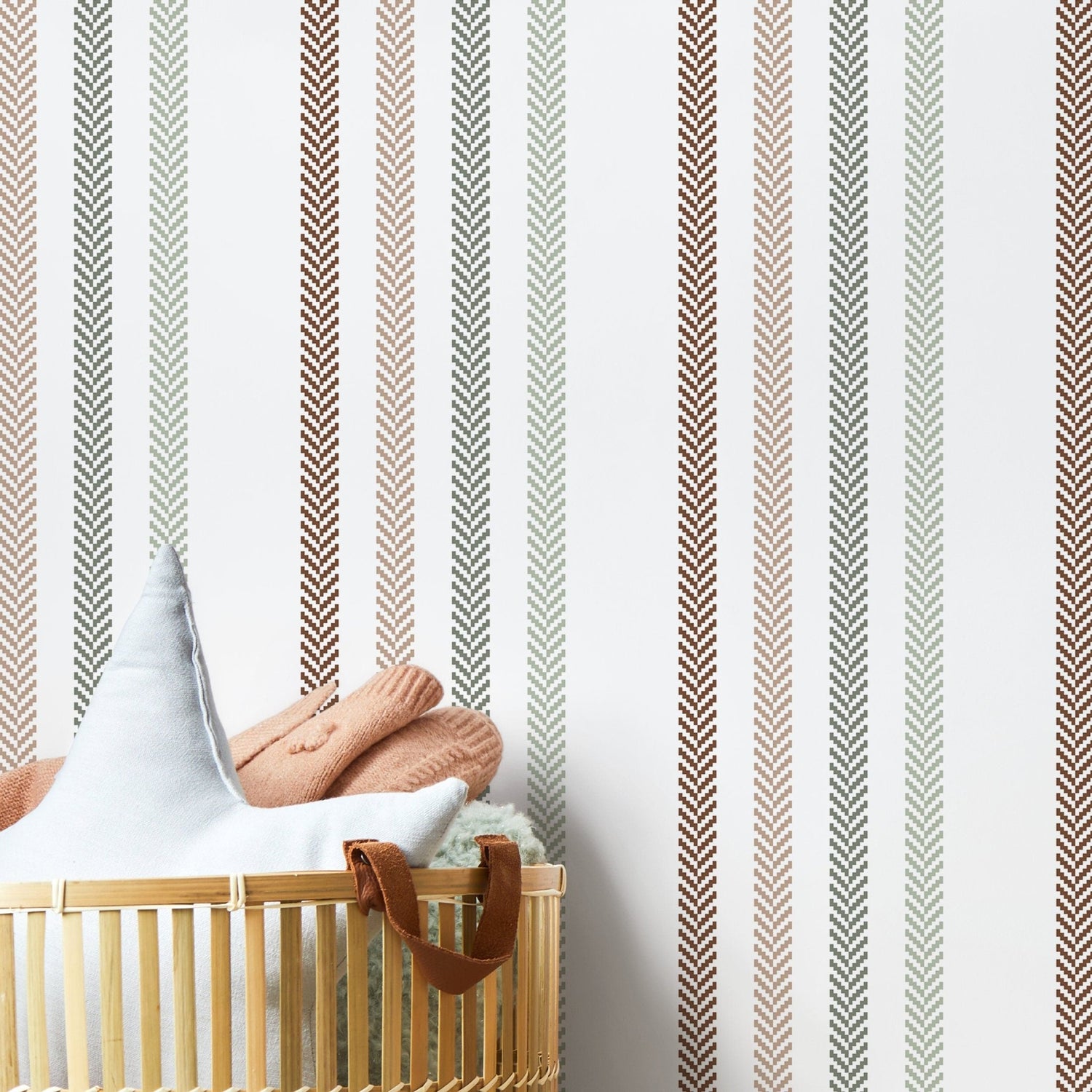 Boho Striped Wallpaper Farmhouse Wallpaper Peel and Stick and Traditional Wallpaper - D779 - WallTrend