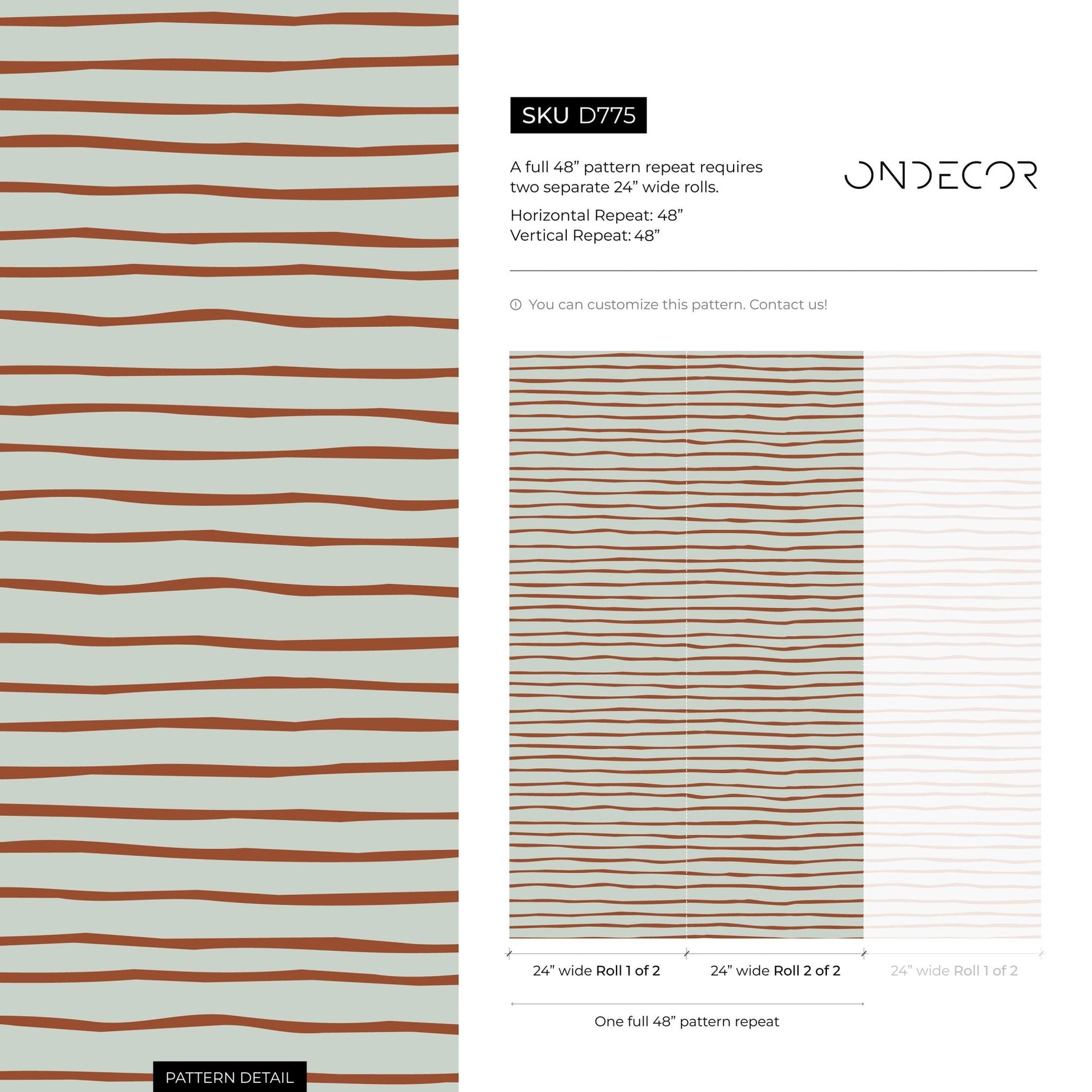 Boho Striped Wallpaper Modern Waves Wallpaper Peel and Stick and Traditional Wallpaper - D775 - WallTrend