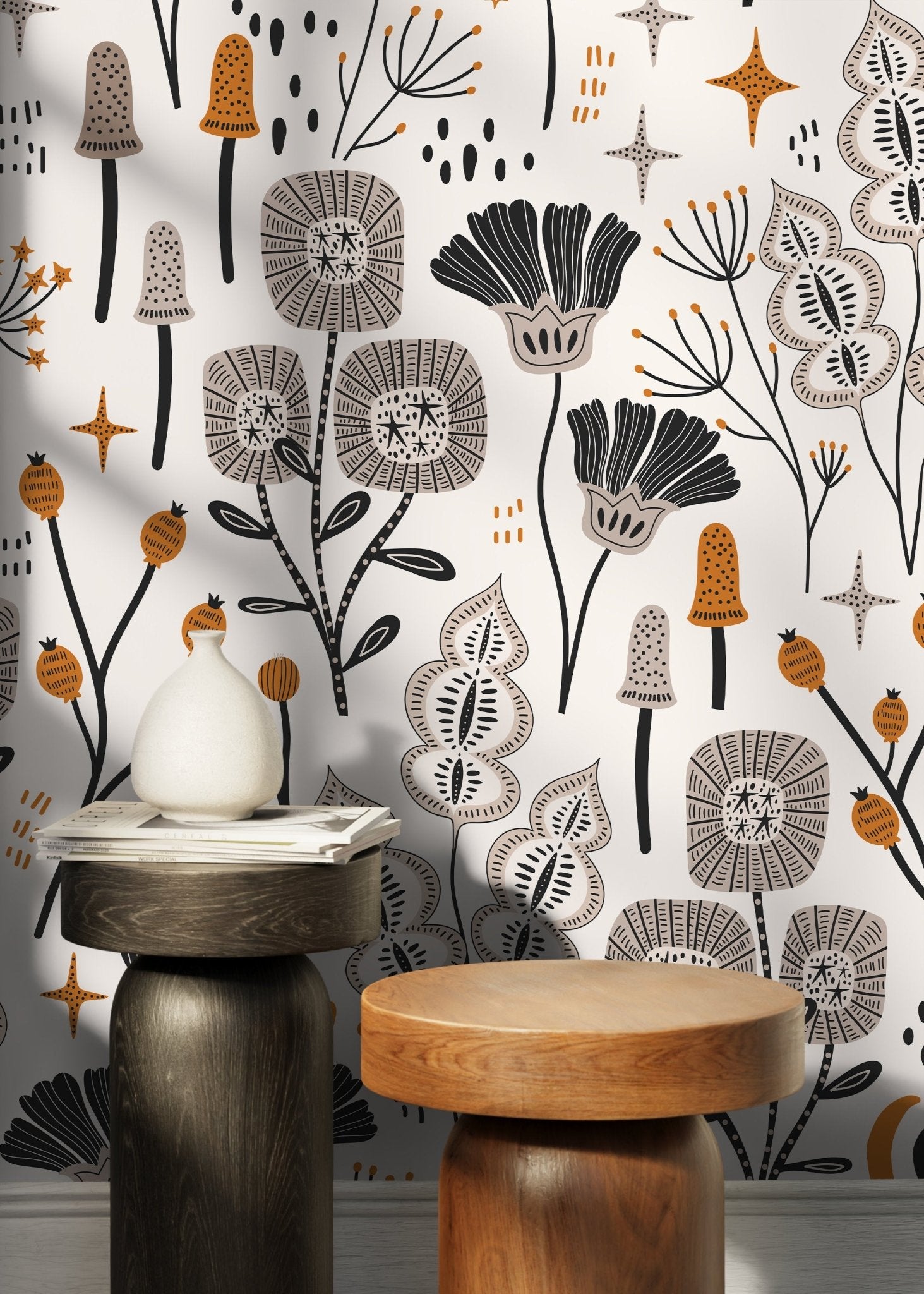 Botanical Autumn Harmony Wallpaper - D395 - WallTrend