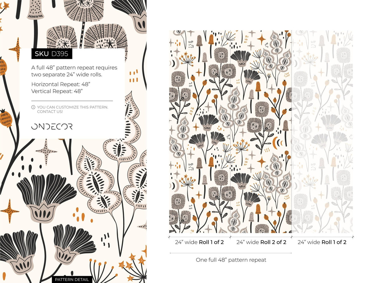 Botanical Autumn Harmony Wallpaper - D395 - WallTrend