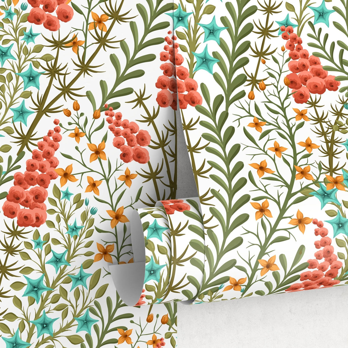 Botanical Berries and Leaves Wallpaper - A127 - WallTrend