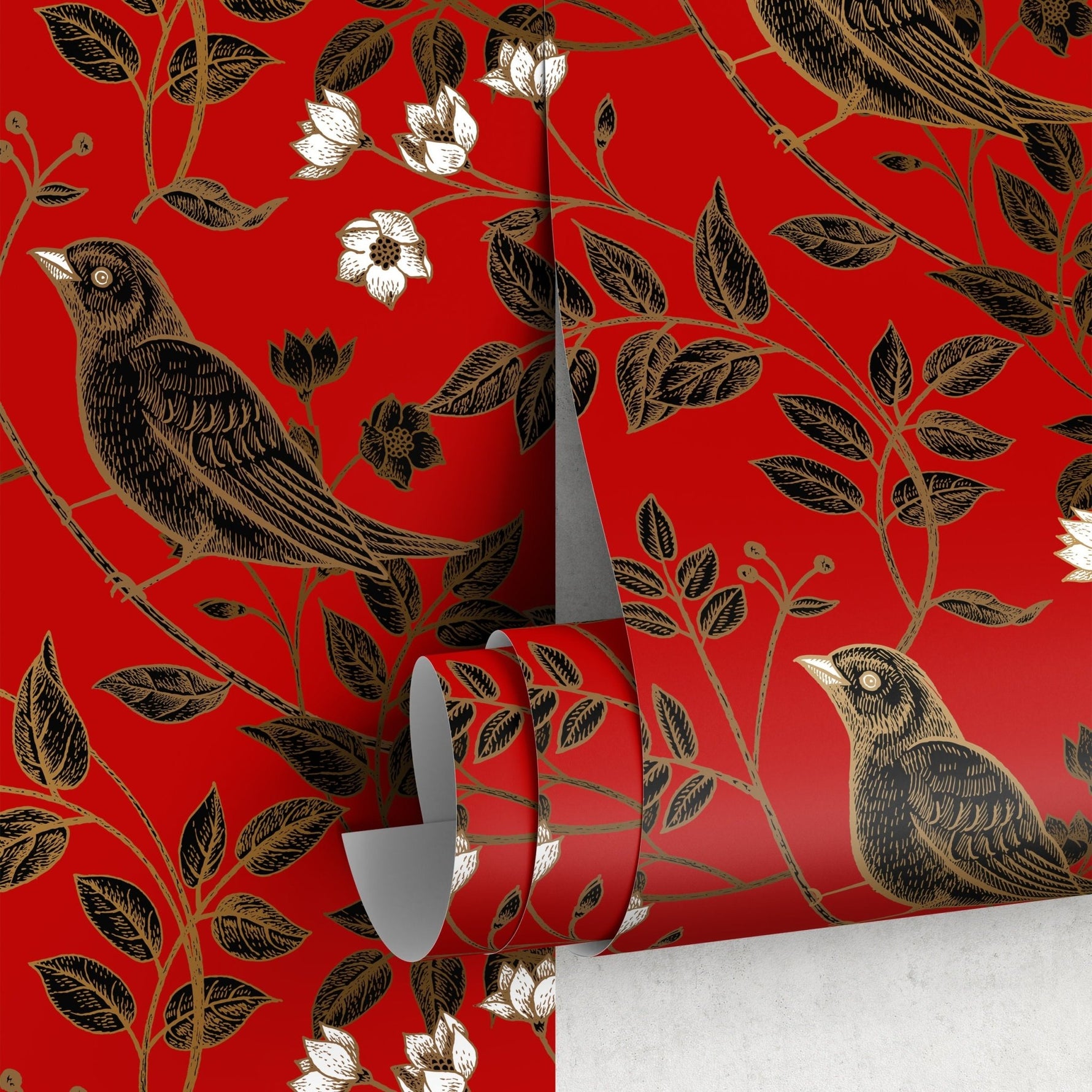 Botanical Birds Wallpaper - A924 - WallTrend