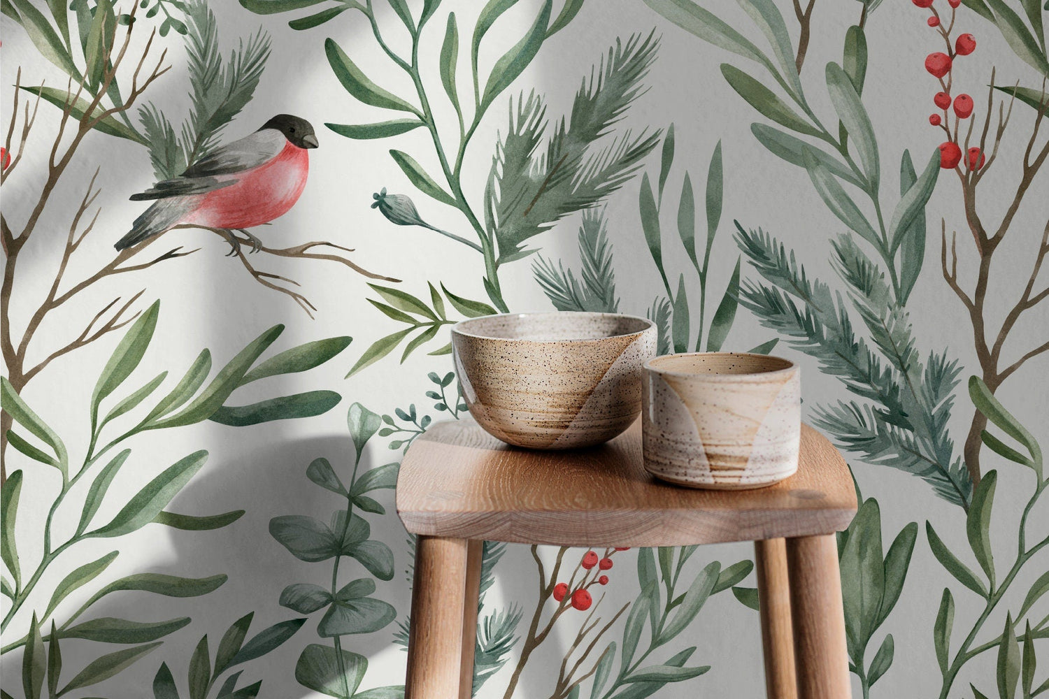 Botanical Birds Wallpaper - C252 - WallTrend