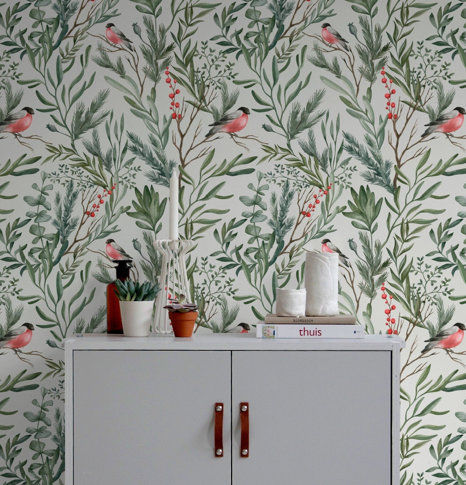 Botanical Birds Wallpaper - C252 - WallTrend