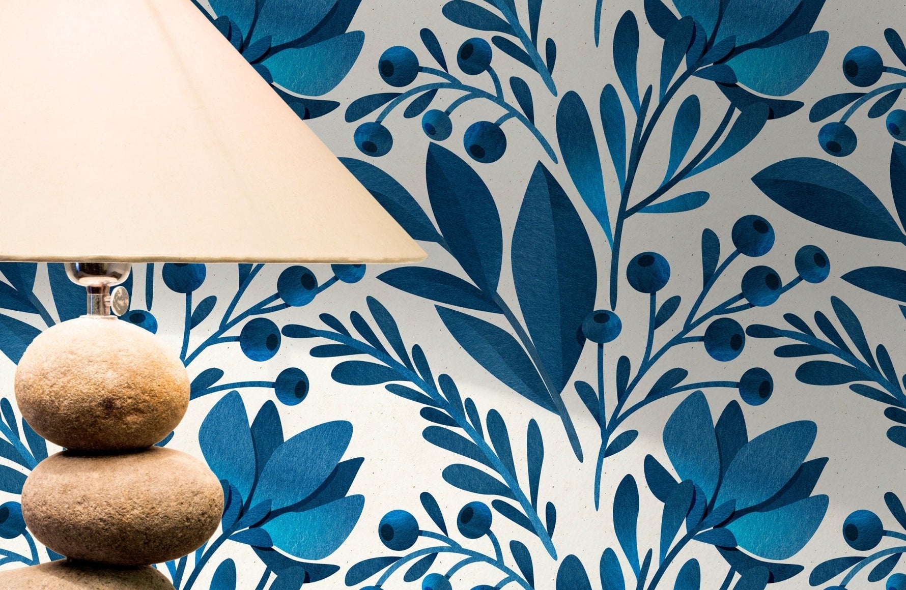 Botanical Blue Elegance Wallpaper - C227 - WallTrend