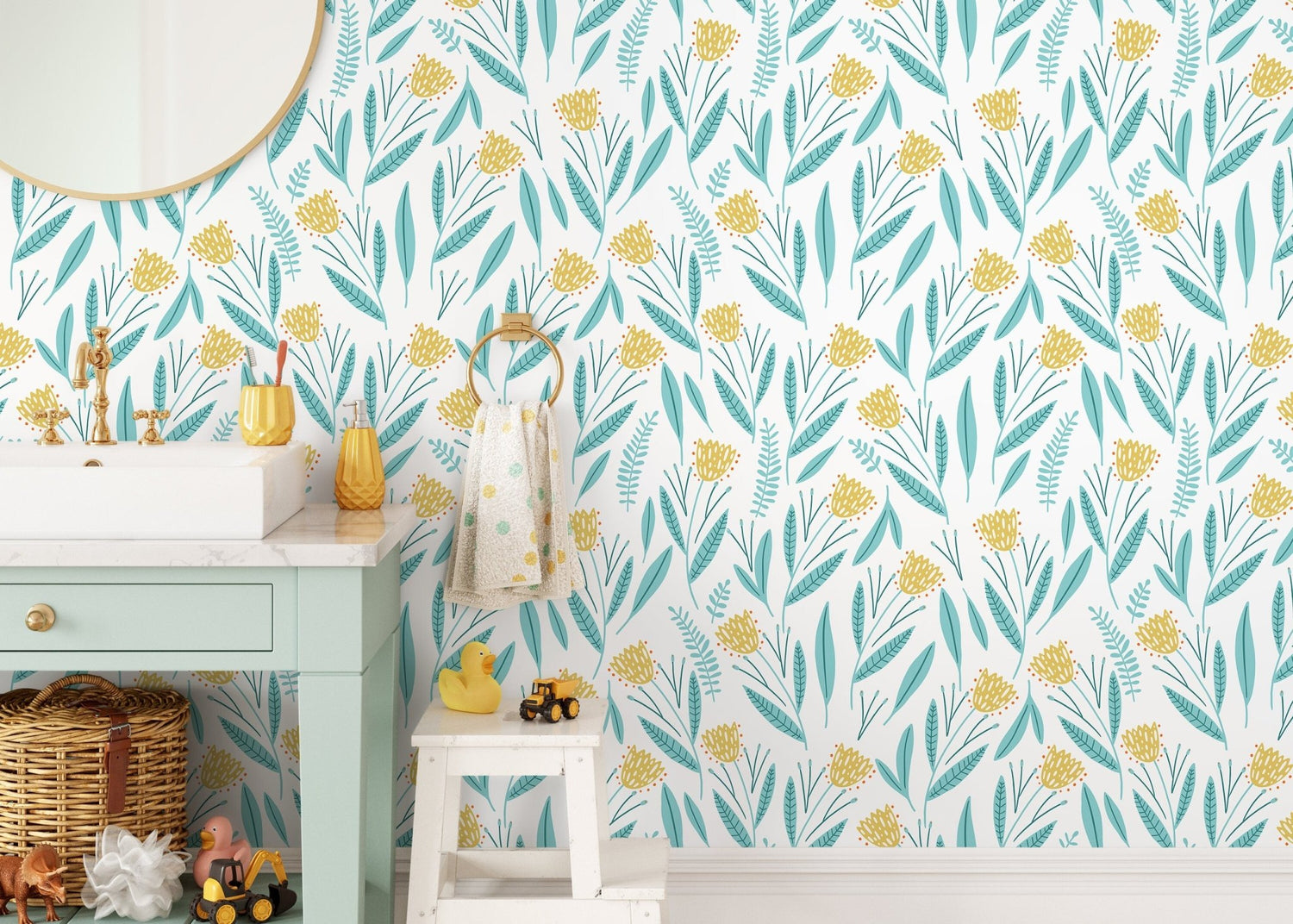 Botanical Breeze Wallpaper - D389 - WallTrend