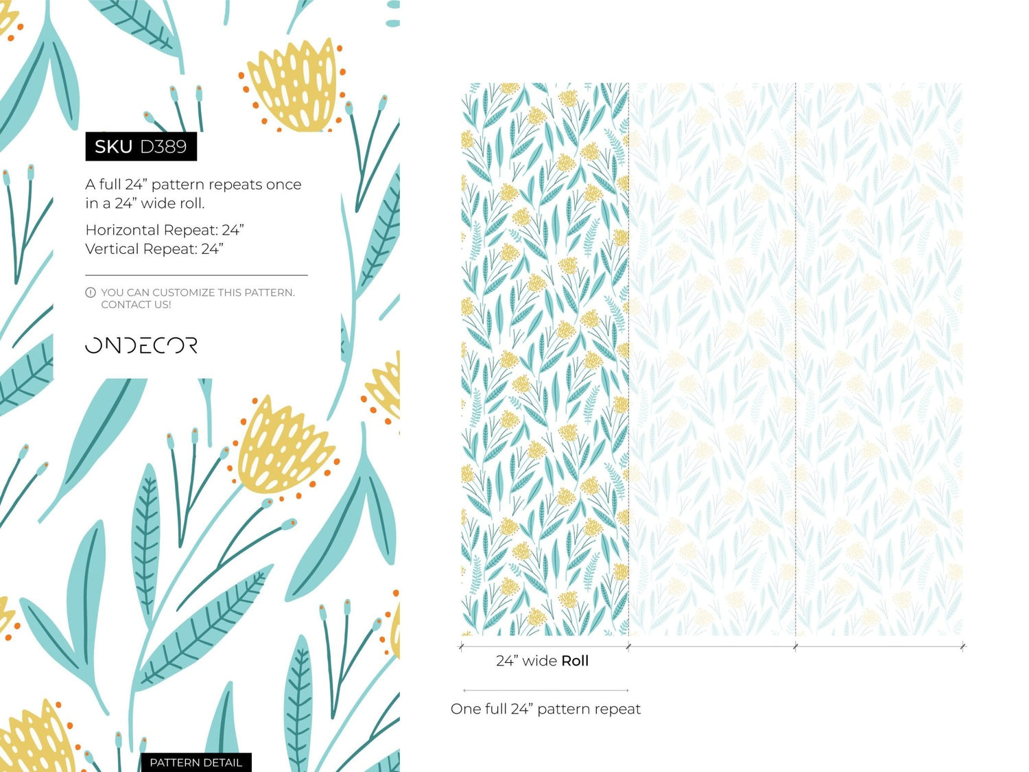 Botanical Breeze Wallpaper - D389 - WallTrend