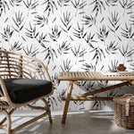 Botanical Charcoal Elegance Wallpaper - B057 - WallTrend