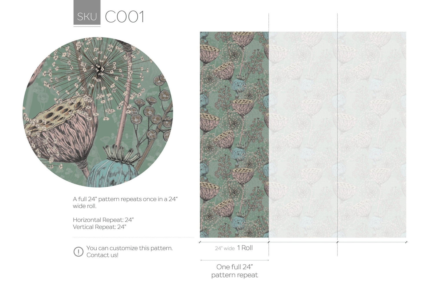 Botanical Dandelion Dream Wallpaper - C001 - WallTrend