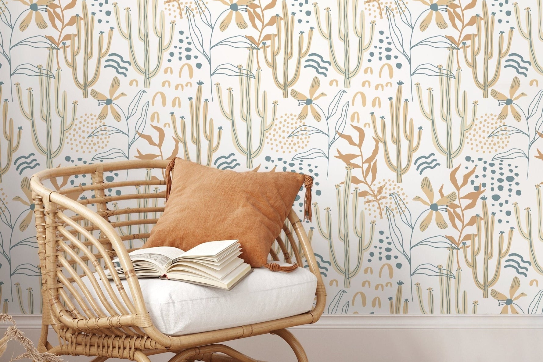 Botanical Desert Blooms Wallpaper - D314 - WallTrend