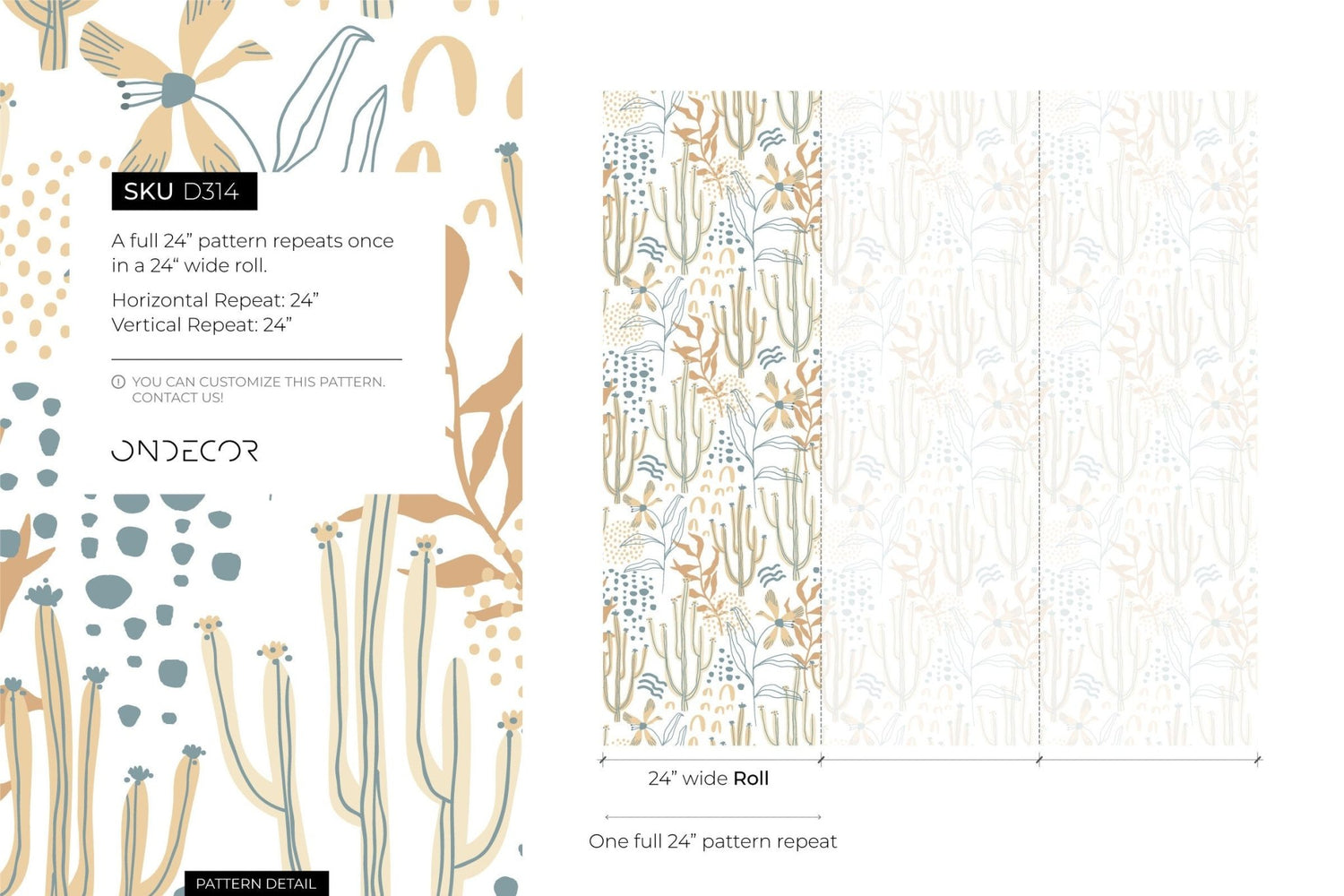 Botanical Desert Blooms Wallpaper - D314 - WallTrend