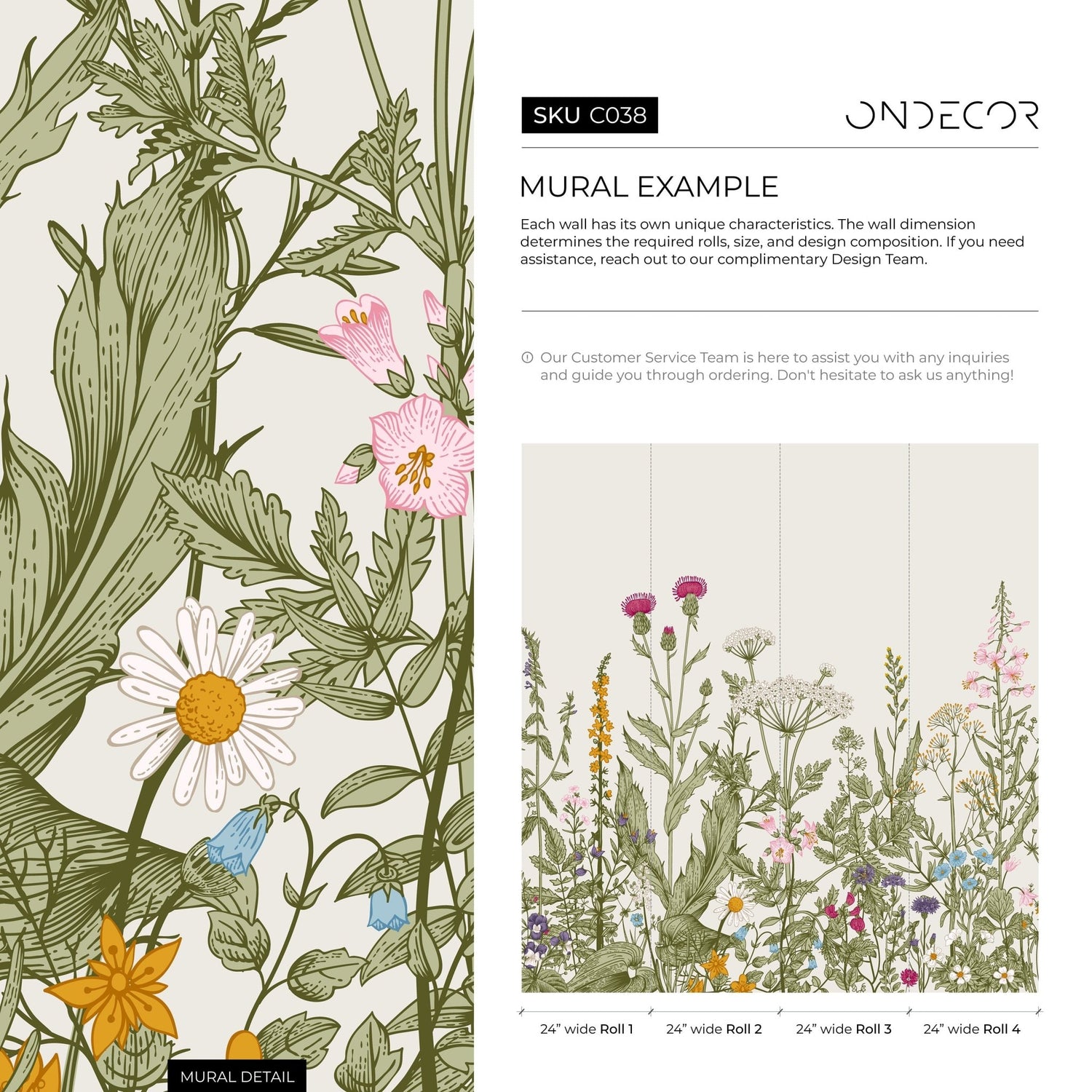 Botanical Elegance Wallpaper - C038 - WallTrend