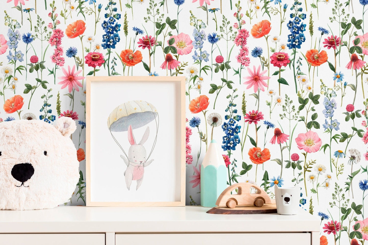 Botanical Flowers Garden Wallpaper / Peel and Stick Wallpaper Removable Wallpaper Home Decor Wall Art Wall Decor Room Decor - C802 - WallTrend