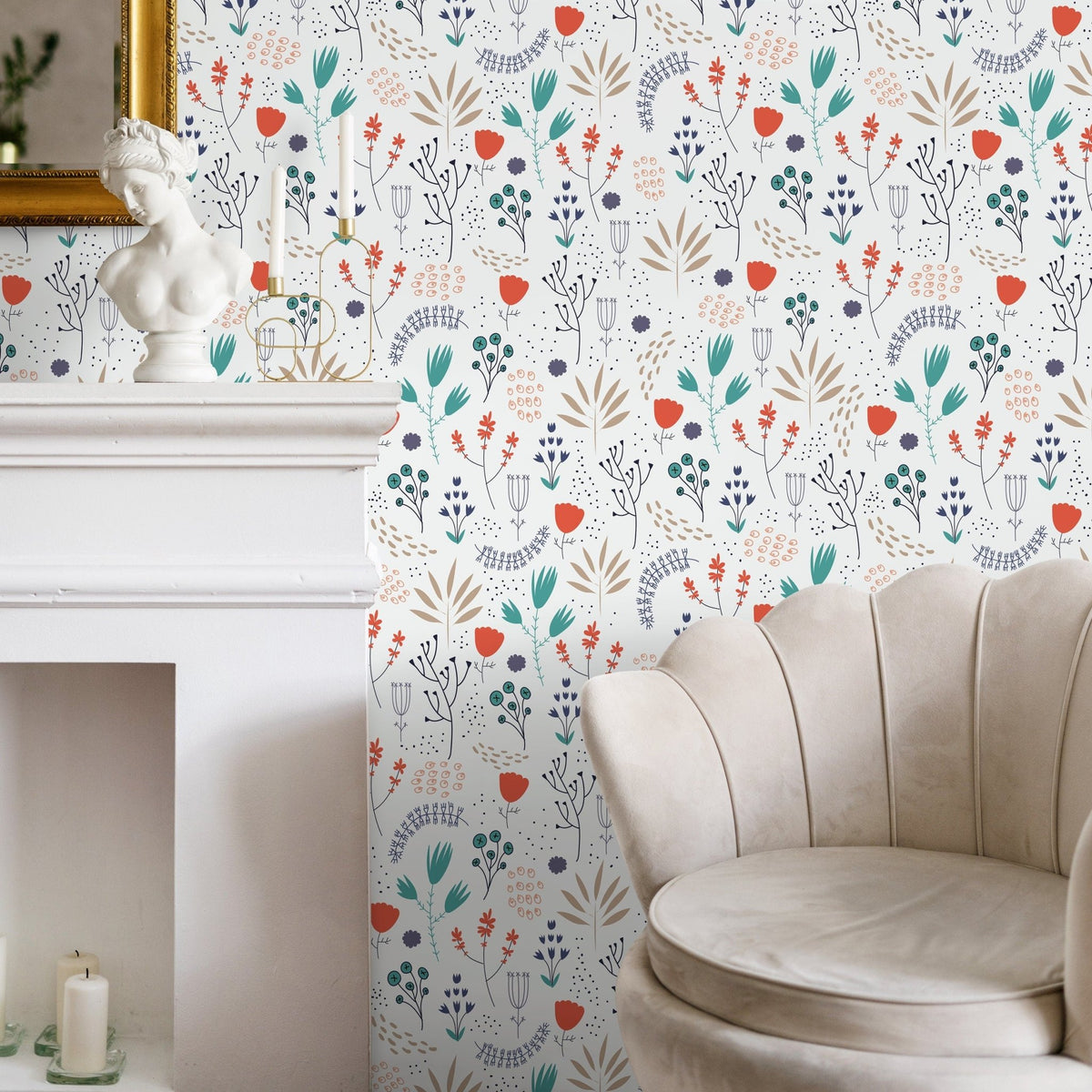 Botanical Harmony Wallpaper - A163 - WallTrend