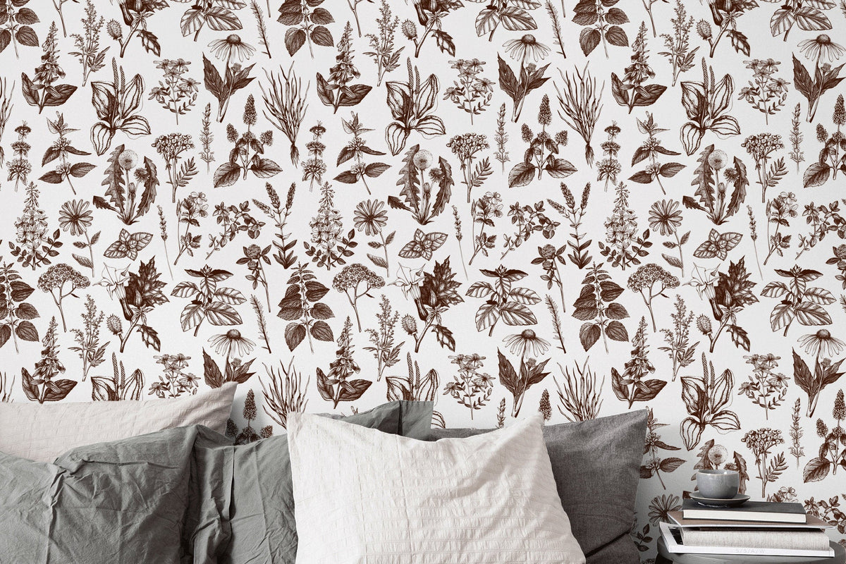 Botanical Illustration Wallpaper - C024 - WallTrend