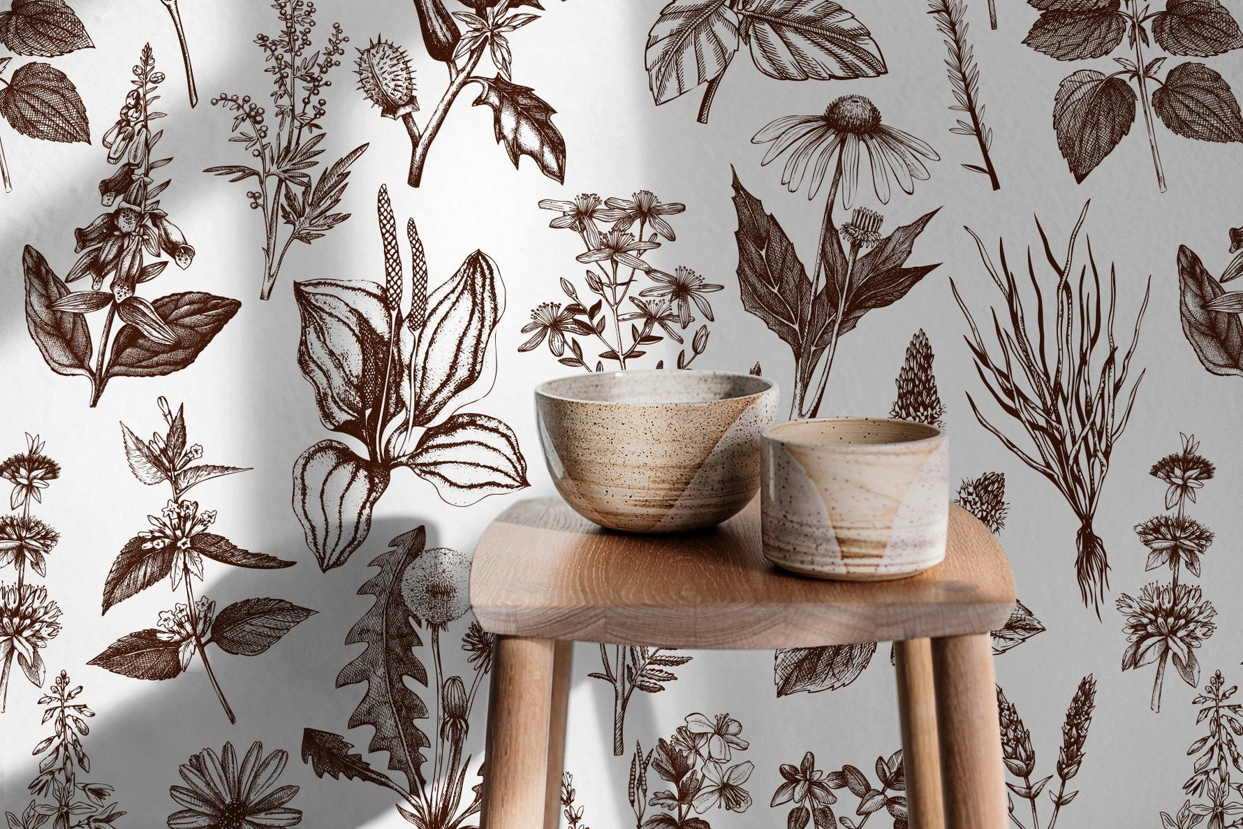 Botanical Illustration Wallpaper - C024 - WallTrend